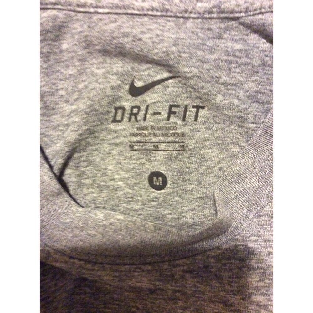 Men’s Nike Dri-Fit Logo Shirt Heather Gray Size Medium M Polyester Short Sleeve - Picture 9 of 11